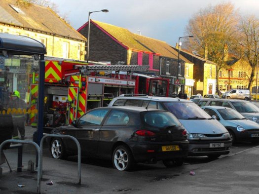 Fire engine in precinct