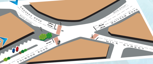 Broomhill Crookes Road junction proposals - option 1