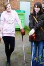 Enthusiastic young people join in Crosspool's Spring Clean