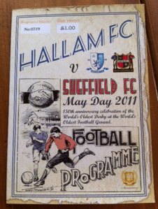 Hallam FC v Sheffield FC 150th anniversary match programme