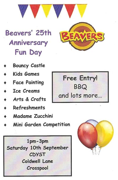 Beaver Scouts 25th celebration in September