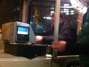The new ticket machine on a 51 bus