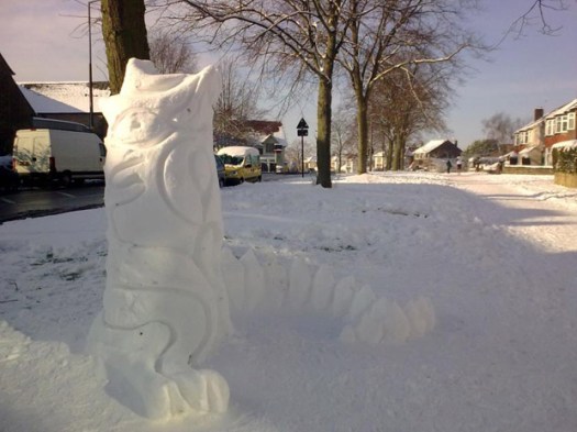 Manchester Road snow sculpture. Photo: David Rumsey
