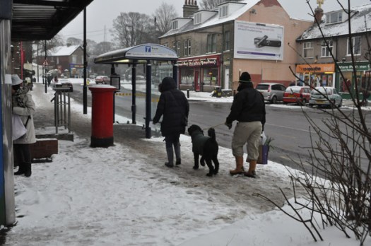 Wrapping up warm at the shops
