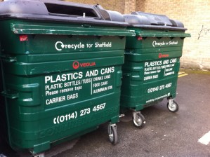 Plastics recycling bin