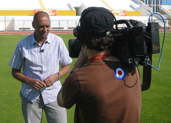 Crosspool's Damian Johnson on location