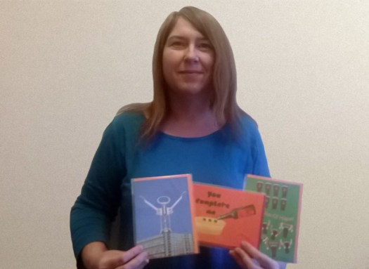 Crosspool's Kate Webster with her Tipsy Towers cards 