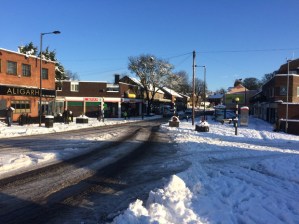 Crosspool shops in the Boxing day snow, 2014