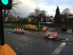 Traffic lights have been removed on Manchester Road