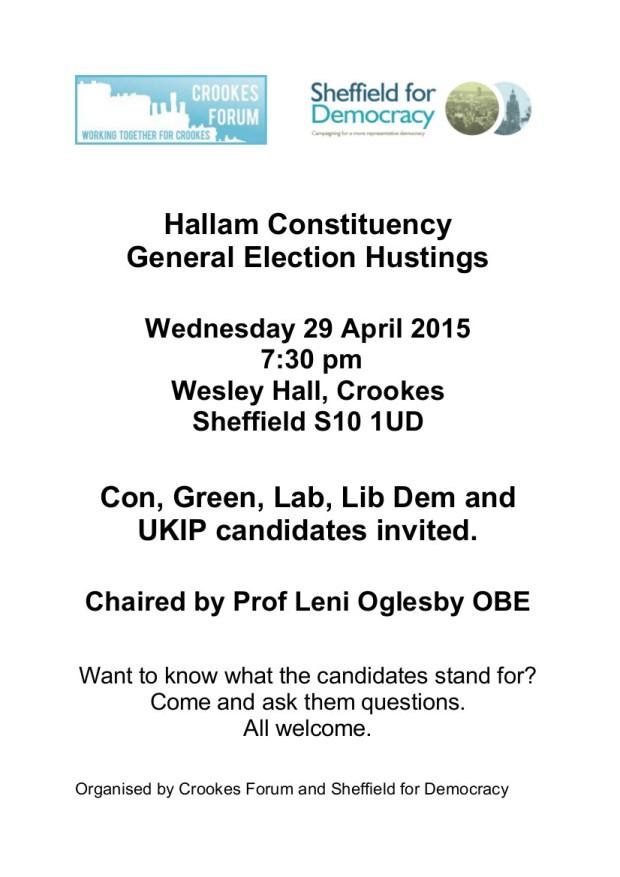 Sheffield Hallam hustings in Crookes