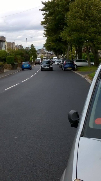 White lines on Sandygate Road