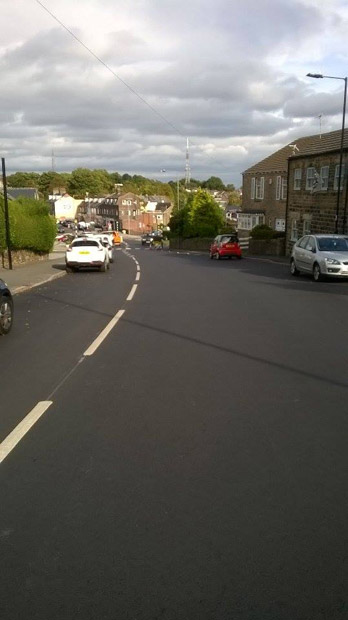 White lines on Sandygate Road