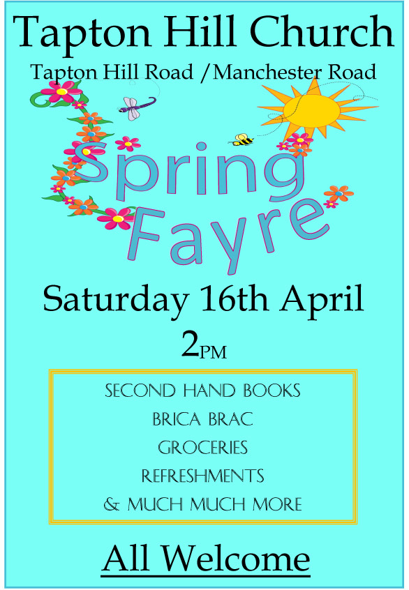 Tapton Church Spring Fayre, Saturday 16 April 2016, 2pm