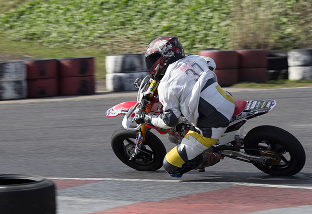 2. Alex Latham, 13 year old Junior racer from Crosspool, competing in the Super Moto 140 race
