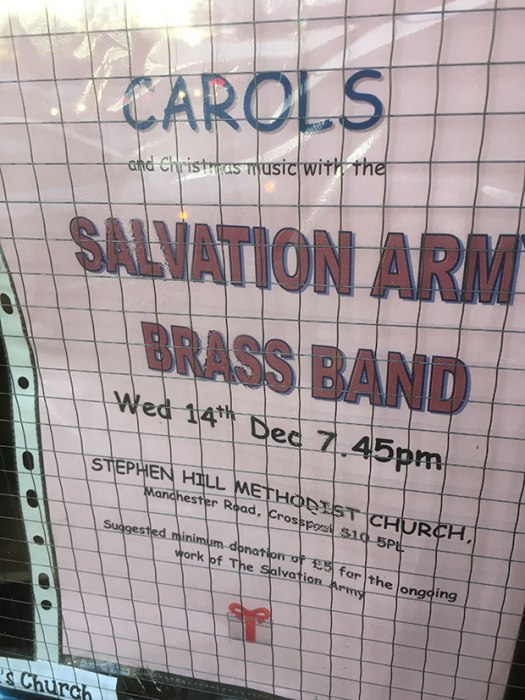 Salvation Army Brass Band Christmas concert in Crosspool