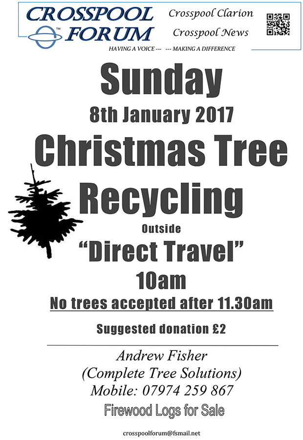2017 Christmas tree recycling in Crosspool