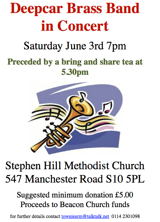 Deepcar brass band play at Stephen Hill church on 3 June 2017