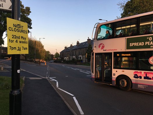 Night closures on Manchester Road from 22 May 2017