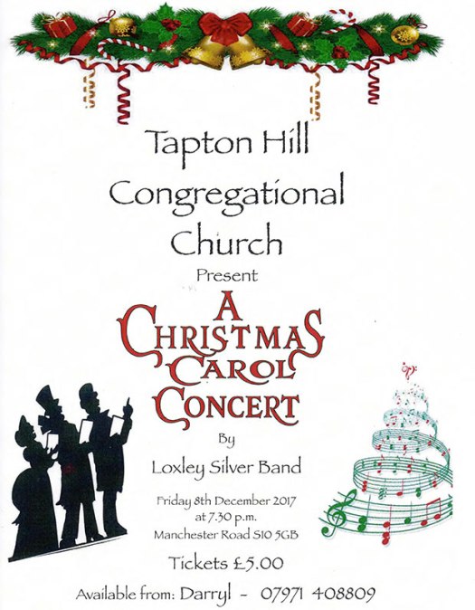 Christmas carol concert at Tapton Hill Congregational Church
